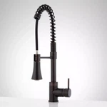 Signature Harware Modern Faucet With Spring Spout- Antique Bronze- Steyn Model. Fixed Price $84.99.