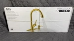 Kohler Setra Pull-down Kitchen Sink Faucet Brushed Brass W/ Soap Dispenser. Fixed Price $159.50.