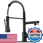 Rndiozd Kitchen Faucet Pull Down Sprayer - Matte Black Single Handle Commercial. Fixed Price $124.69.