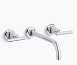 Kohler Purist 1.2 Gpm Wall Mounted Widespread Bathroom Faucet K-T14414-4-RGD. Fixed Price $330.00.