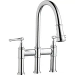 Elkay LKEC2037CR Explore Pullout Spray Double Handle Bridge Kitchen Faucet. Fixed Price $304.04.