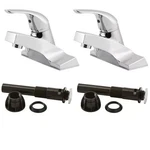 2-PACK Pfister Pfirst 4 In. Centerset Bathroom Faucet Polished Chrome W/ Drains. Fixed Price $47.00.