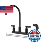 Gbbne Kitchen With Sprayer 2 Handle Sink Faucets 8 Inch Centerset. Fixed Price $78.24.
