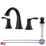 Parlos 2 Handles Widespread Bathroom Faucet Metal Pop Sink Drain Supply. Fixed Price $108.78.