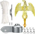 Flag Pole Hardware Repair Parts Kit, 55FT Halyard Rope, 6" Eagle Topper, 4 Pc.... Fixed Price $25.12.
