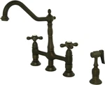 Kingston Brass KS1275AXBS Heritage 8" Kitchen Faucet Sprayer Orb 8-3/4". Fixed Price $369.00.