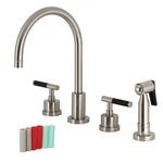 Kingston Brass Kaiser Widespread Kitchen Faucet With Sprayer. Fixed Price $602.20.