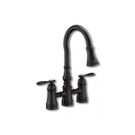 Moen Weymouth Two Handle Matte Black Pull-down Kitchen Faucet S73204BL. Fixed Price $1049.95.