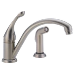 Delta Collins 1-HANDLE Kitchen Faucet W/ Spray Stainless-certified Refurbished. Fixed Price $135.47.
