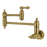 Kingston Brass Restoration Wall Mount Pot Filler Kitchen Faucet Brushed. Fixed Price $390.28.