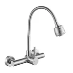 Zhyich Kitchen Sink Faucet, Stainless Steel Mixer Tap, Brushed Nickel. Fixed Price $37.59.