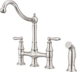 Stylish Courant Kitchen Faucet With Side Sprayer, 2-HANDLE, High Arc Design. Fixed Price $311.99.
