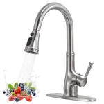 Wewe Vintage Kitchen Faucet With Pull Down Sprayer, Stainless Steel 1 Or 3.... Fixed Price $127.85.