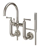 Pfister Tisbury Wall Mounted Tub Filler W/ Hand Shower Polished Nickel LG6-3TBD. Fixed Price $588.99.