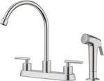 Appaso Kitchen Faucet With Side Sprayer 2-HANDLE High Arch Brushed Nickel 4-HOLE. Fixed Price $56.99.