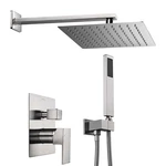 Aquaterior Shower Faucet Set Wall Mount Concealed Mixer Valve Rain Head. Fixed Price $209.90.