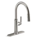 Kohler Revolv 1-HANDLE Pull Down Sprayer Kitchen Faucet Vibrant Stainless. Fixed Price $117.64.
