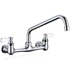Commercial Sink Faucet Swivel Spout 8" Center Wall Mount Kitchen Chrome. Fixed Price $42.00.