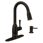 Moen Noell 87791BRB Mediterranean Bronze One-handle Kitchen Faucet New Open Box. Fixed Price $105.00.