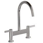 Bwe Double Handle Bridge Kitchen Faucet 2-HOLE Deck Mount 360 Swivel Chrome. Fixed Price $36.99.
