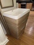 Fresca Milano Single Sink Bathroom Vanity White Oak 25.5" Freestanding, Soft. Fixed Price $400.00.