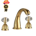 Yuelife Bathroom Sink Faucet 3 Hole Deck Mounted Widespread Gold(ti-pvd). Fixed Price $152.99.