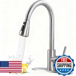 Hotis Kitchen Faucet With Pull Down Sprayer, Brushed Nickel Stainless Steel High. Fixed Price $49.06.