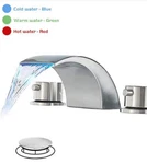 Bwe 8 In. Widespread 2-HANDLE Bathroom Faucet With Led Light Brushed Nickel. Fixed Price $60.00.