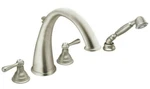 Moen Kingsley T922BN Brushed Nickel Roman Tub Faucet W/handshower. Fixed Price $899.95.