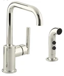 Kohler 7511-SN Purist Secondary Swing Spout Kitchen Faucet Sidespray Nickel. Fixed Price $299.00.