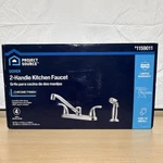 Project Source Dover 2-HANDLE Centerset Kitchen Faucet, Chrome, Side Sprayer. Fixed Price $30.00.