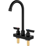 Gbbne Bar Sink Faucet 4 Inch Center Deck MOUNT,2 Hole Prep Dual Hand. Fixed Price $98.26.