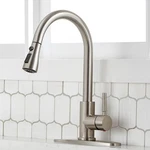 Shaco Kitchen Faucets, Sink With Pull Down Brushed Nickel. Fixed Price $30.29.