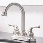 Vccucine Commercial Centerset Brushed Nickel 2 Handle Bathroom Faucet, Vanity. Fixed Price $14.99.
