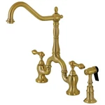 Kingston Brass English Country Bridge Kitchen Faucet Brushed 8X8.25X14.5. Fixed Price $399.99.
