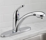 Delta Signature Single-handle Pull-out Sprayer Kitchen Faucet Chrome. Fixed Price $115.00.