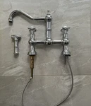 Perrin And Rowe U.4755X-APC-2 Provence Bridge Mixer With Side Sprayer. Fixed Price $1450.00.