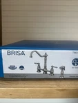 Ez-flo Canterbury Bridge Kitchen Faucet 2 Handles Side Sprayer, 4 Hole. Fixed Price $89.99.