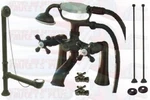 Oil Rubbed Bronze Deck Mount Clawfoot Tub Faucet With Drain - Supplies Stops. Fixed Price $519.19.
