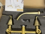 Rbrohant RB1124 Brushed Gold Wall-mount Bathroom Sink Faucet. Fixed Price $60.74.