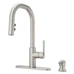 Pfister Zanna Single-handle Pull-down Sprayer Kitchen Faucet With Soap Dispense. Fixed Price $154.99.