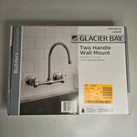 Glacier Bay Builders Two Handle Wall Mount Kitchen Faucet Chrome HD67735-0001. Fixed Price $49.00.
