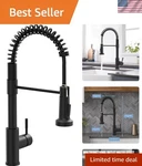 Black Kitchen Faucet With Pull Down Sprayer Single Hole Spring Sink F.... Fixed Price $83.69.