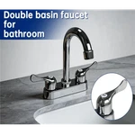 4'' Chrome Basin Sink Faucet Plastic Mixer Tap Bathroom Dual Handles. Fixed Price $19.43.