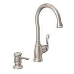 Moen Anabelle Single Handle Kitchen Faucet & Dispenser Stainless Finish #160747. Fixed Price $99.99.