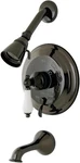 Kingston Brass NB36300PL Water Onyx Tub & Shower Faucet Black Stainless Steel. Fixed Price $79.95.