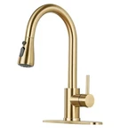 Lufg Kitchen Faucet With Pull Down Sprayer - Brushed Gold New. Fixed Price $25.00.