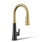 Kohler K-23766-BMB Tone Touchless Kitchen Sink Faucet Black & Brushed Brass. Fixed Price $549.99.