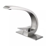 Flynama RB-QY-0726 Single Hole Bathroom Faucet W/ Deck Plate Brushed Nickel. Fixed Price $119.95.