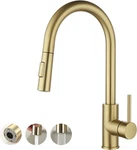 Havin Gold Kitchen Faucet With Pull Down Sprayer, High Arc Brushed. Fixed Price $41.00.